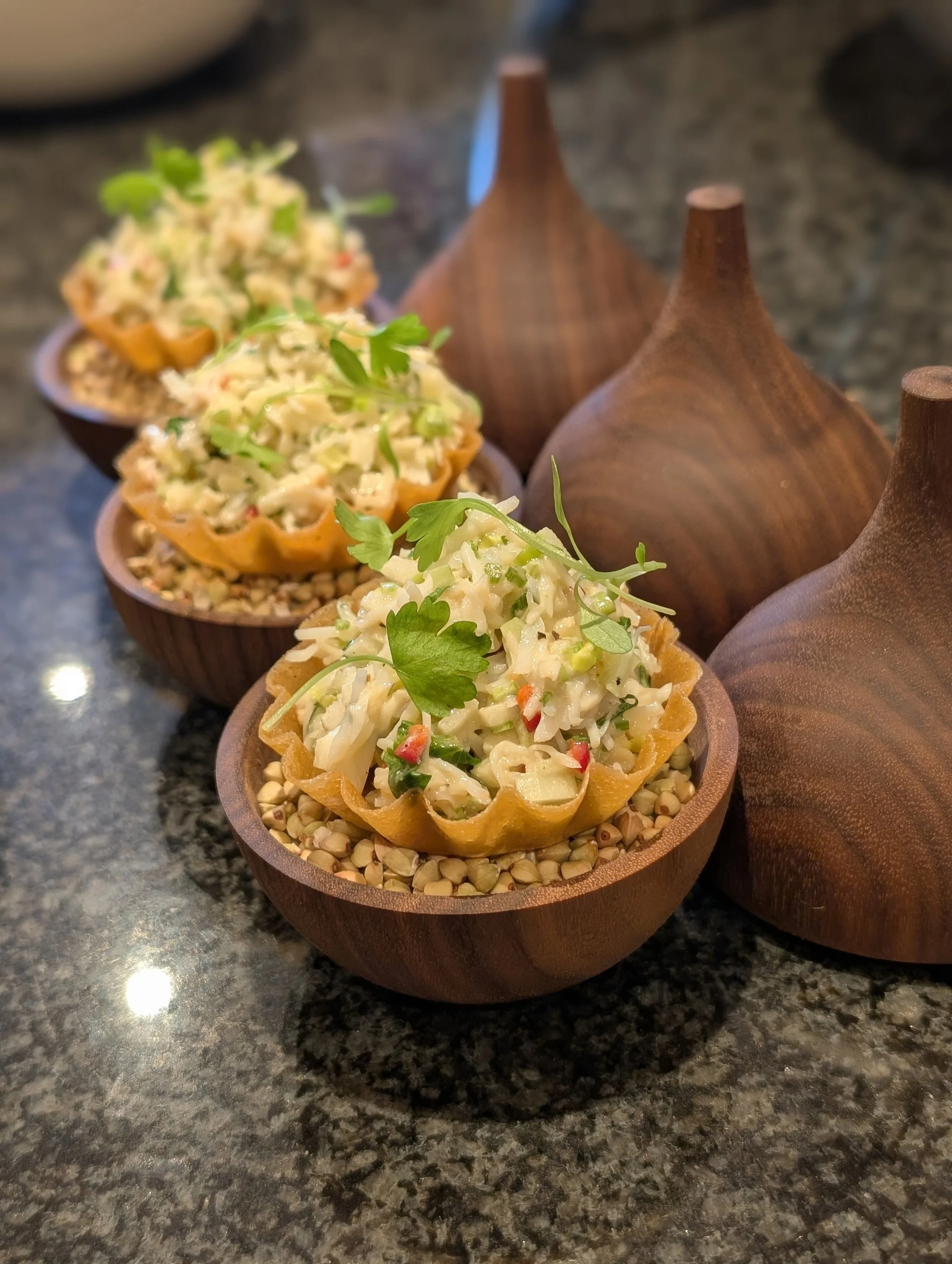 Crab, Lime, Apple, Chilli, Yuzu Tartlet