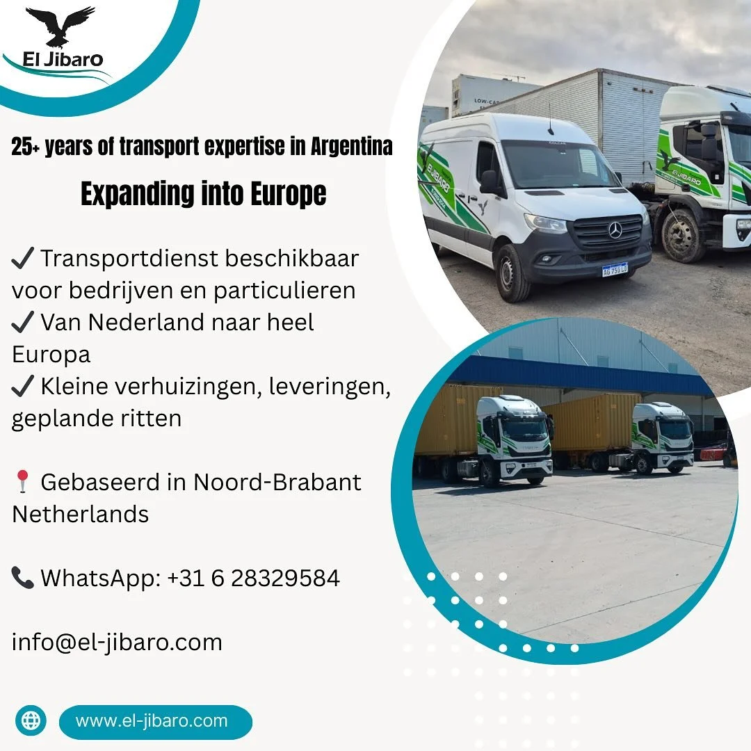 Nieuw in Nederland maar met 25+ jaar ervaring in transport!
El Jibaro Transport biedt transportdiensten aan voor bedrijven en particulieren.
Gevestigd in Noord-Brabant.
Beschikbaar voor geplande leveringen, kleine verhuizingen en ritten in Nederland 