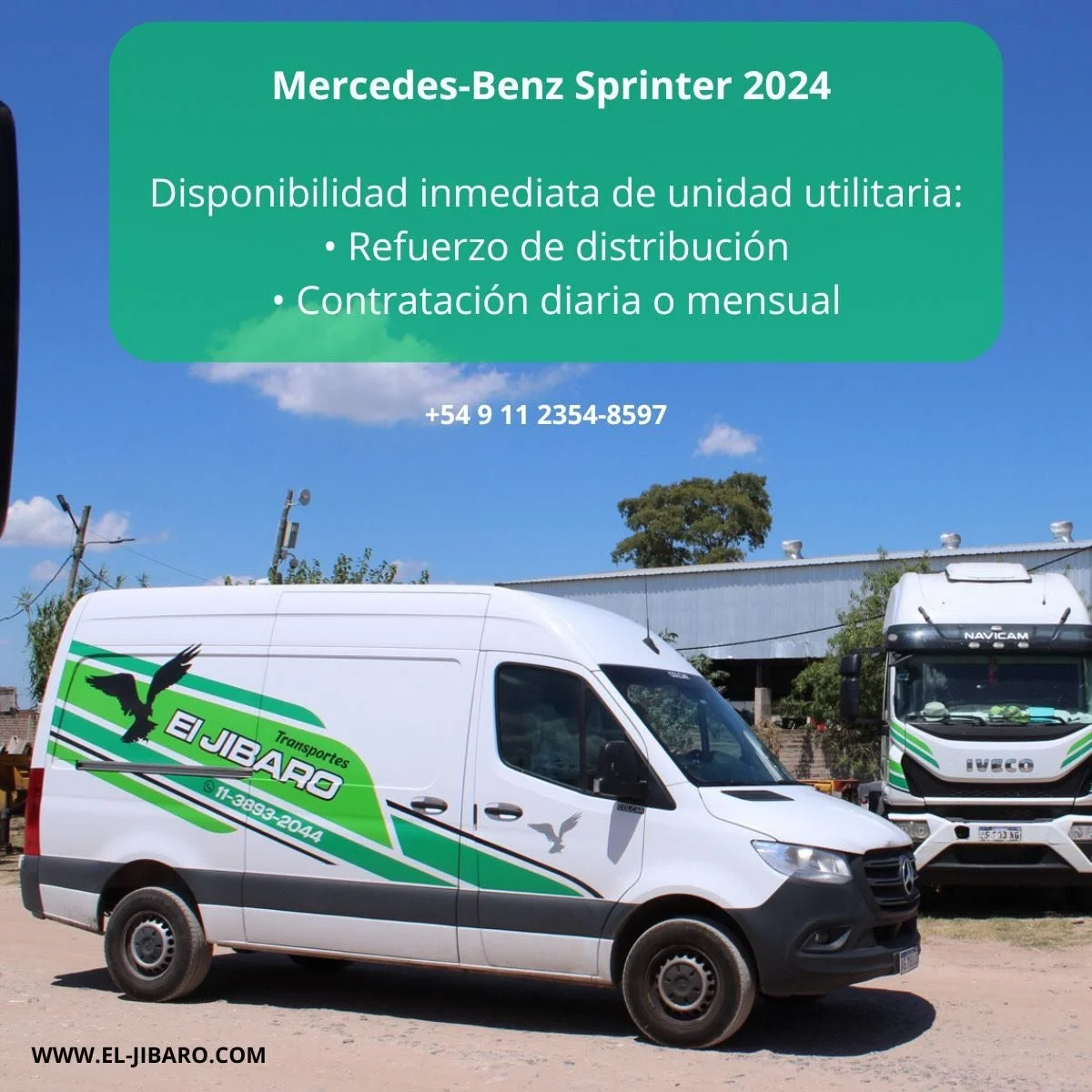 Mercedes-Benz Sprinter 2024 disponible para servicios de distribuci&oacute;n.
✔️ Modalidad diaria o mensual ✔️ Disponibilidad inmediata
Consultanos para coordinar disponibilidad +54 9 11 2354-8597
Transportes El Jibaro S.R.L.
#transporte #logistica #