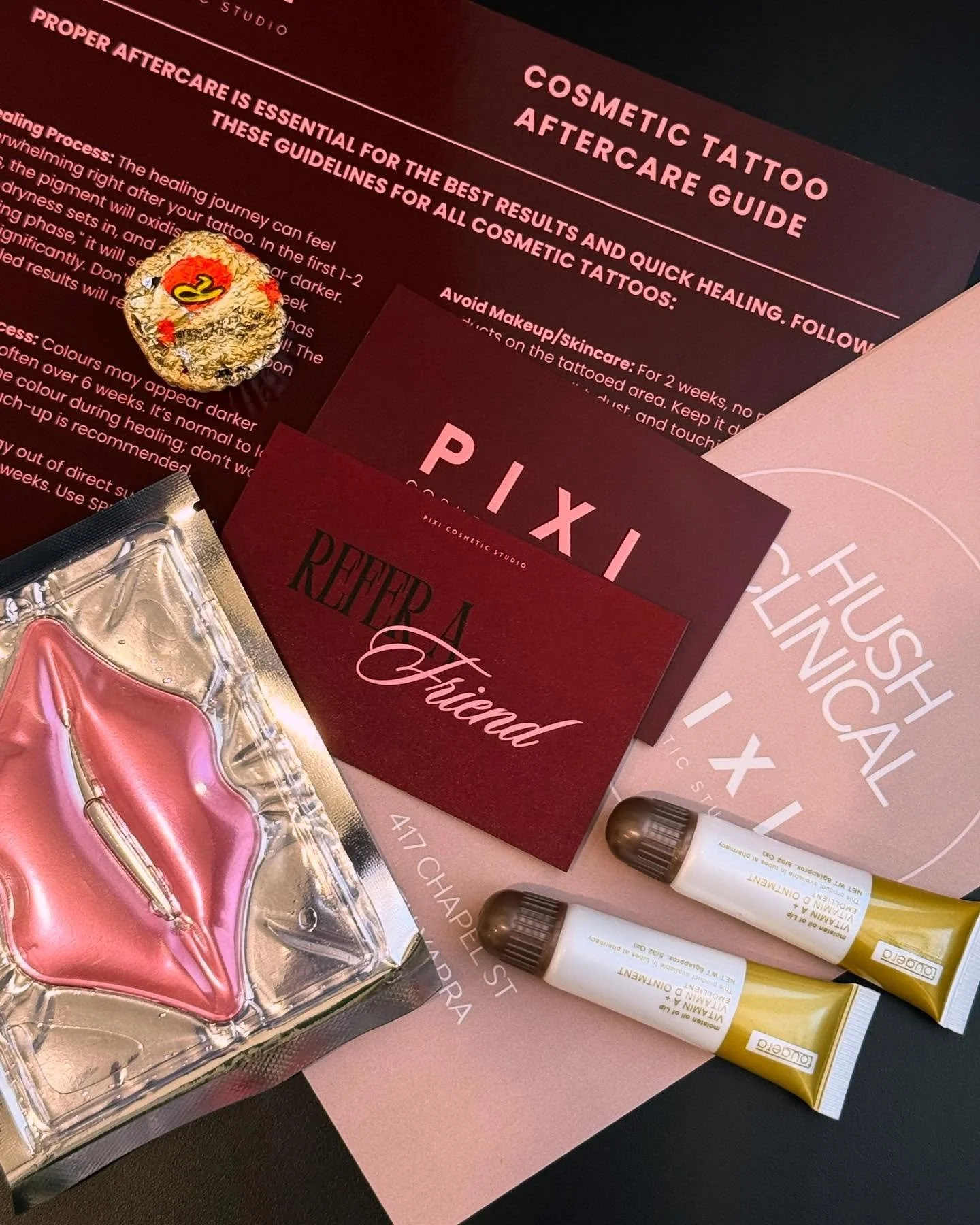 Let’s talk about ✨ aftercare ✨ 
Your fresh brows, liner, or lips investment deserve all the love to heal beautifully and last longer.
At Pixi, we’re BIG on correct aftercare, every client who gets tattooed receives a detailed instructio
