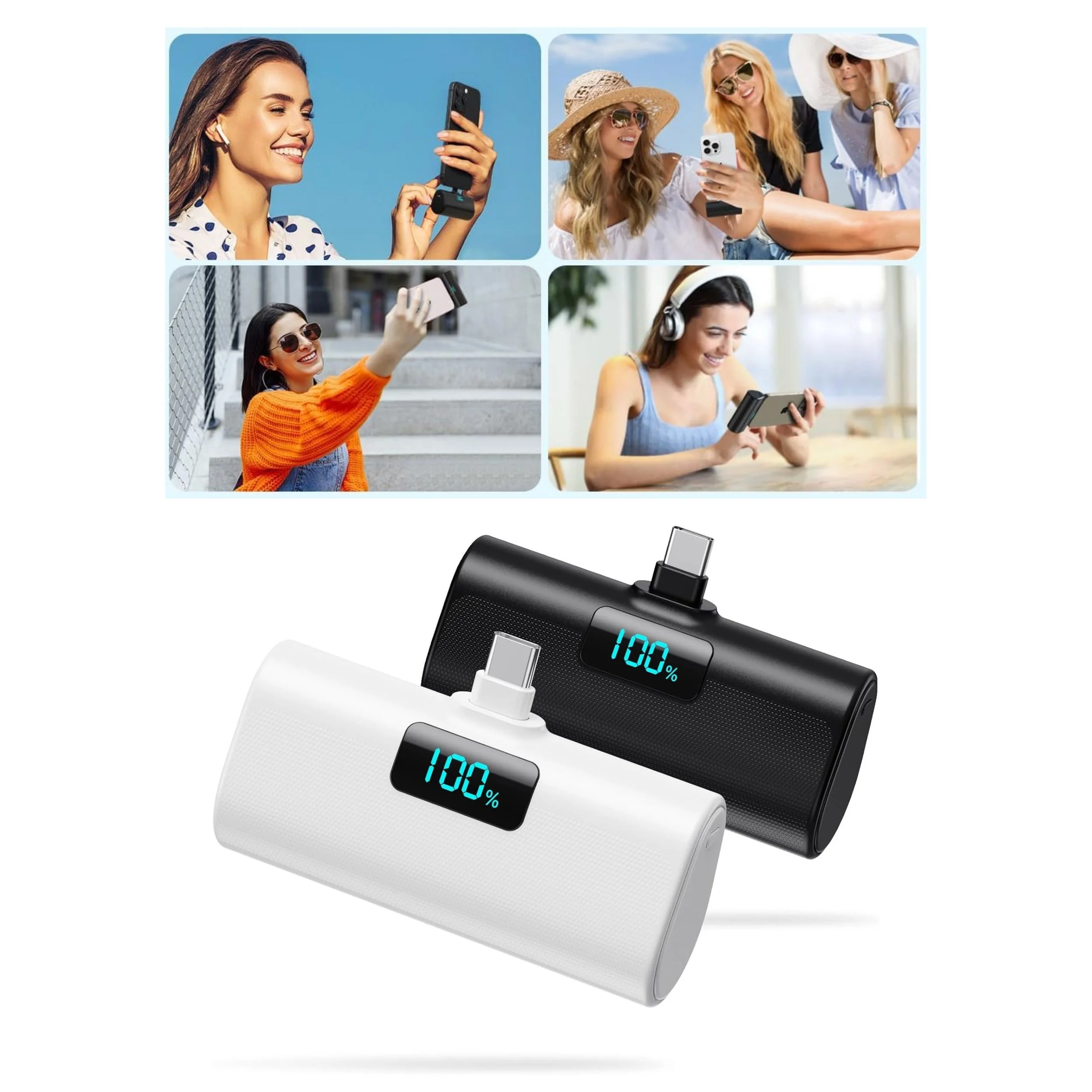 PORTABLE CHARGERS

[2-Pack]Portable Charger for iPhone 17/16/15 Series, Upgraded 5200mAh PD USB C Power Bank Built-in USB-C Connector, Battery Pack Compatible with iPhone 17/17 Pro/17 Pro Max/16/15 Series, Samsung, Android