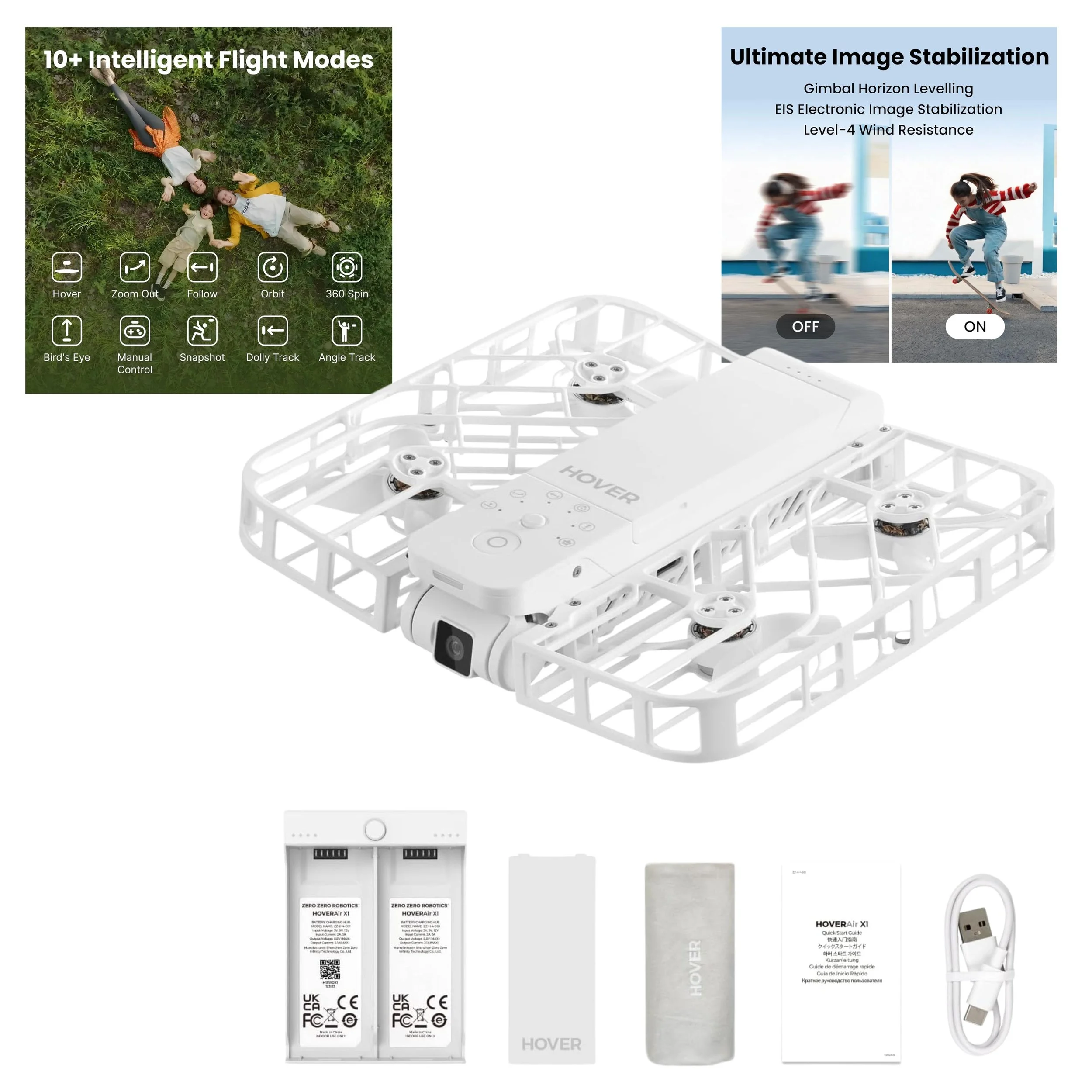 FOLLOW-ME DRONE

HOVERAir X1 Drone with Camera, Follow-me Drone with Self-Flying Mode
Foldable Mini Drone with HDR Video Capture, Palm Takeoff, Intelligent Flight Paths, Hands-Free Control White (Combo)