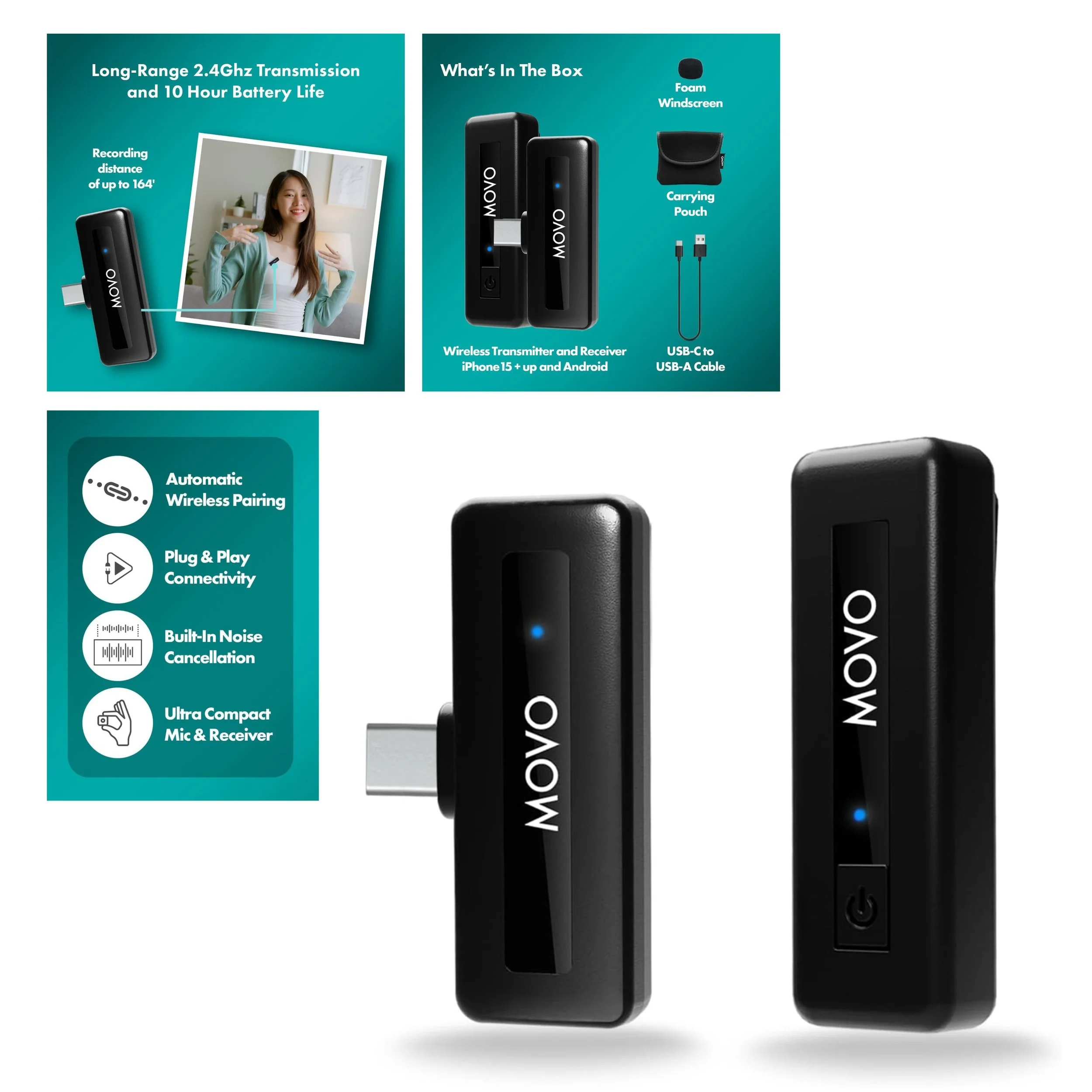 WIRELESS LAVALIER MIC

Movo Wireless Mini UC USB-C Wireless Microphone for Android - Lavalier Mic for Android Phones, Laptops, iPad Pro, and More