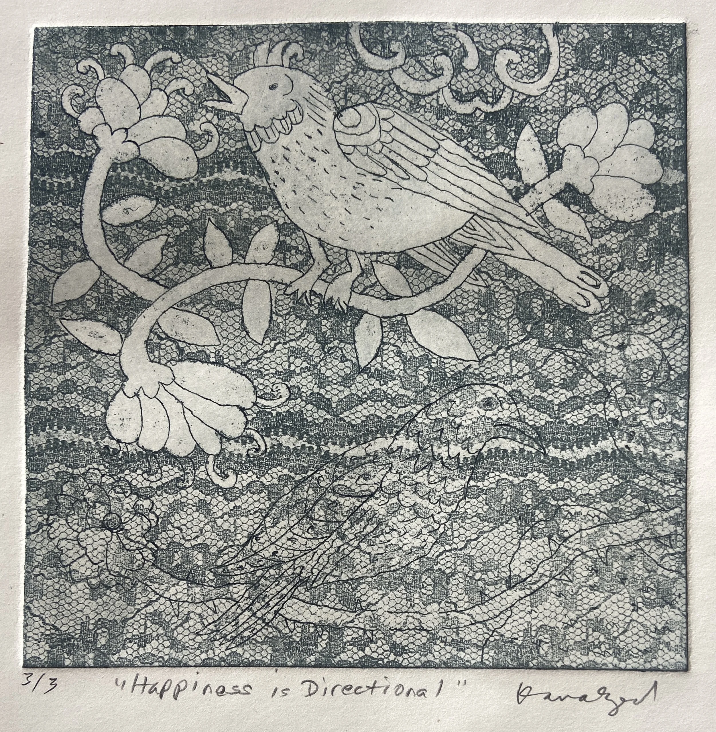 "Happiness is Directional" 6x6"