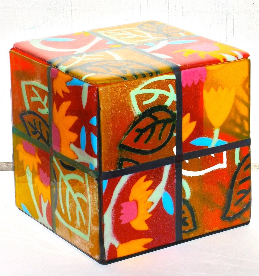 12 x12" "Flower Box" (side one)
made from cutting up a few possible Portola panels
and fusing them together