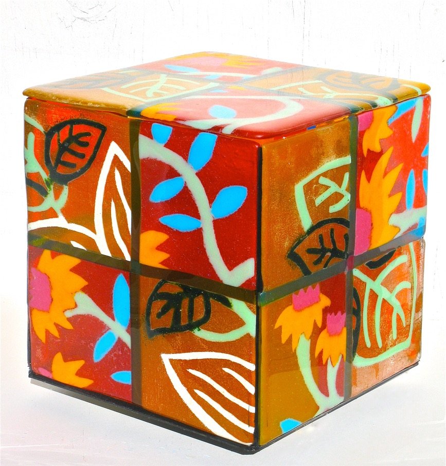 12 x12" "Flower Box" (side two)
made from cutting up a few possible Portola panels
and fusing them together