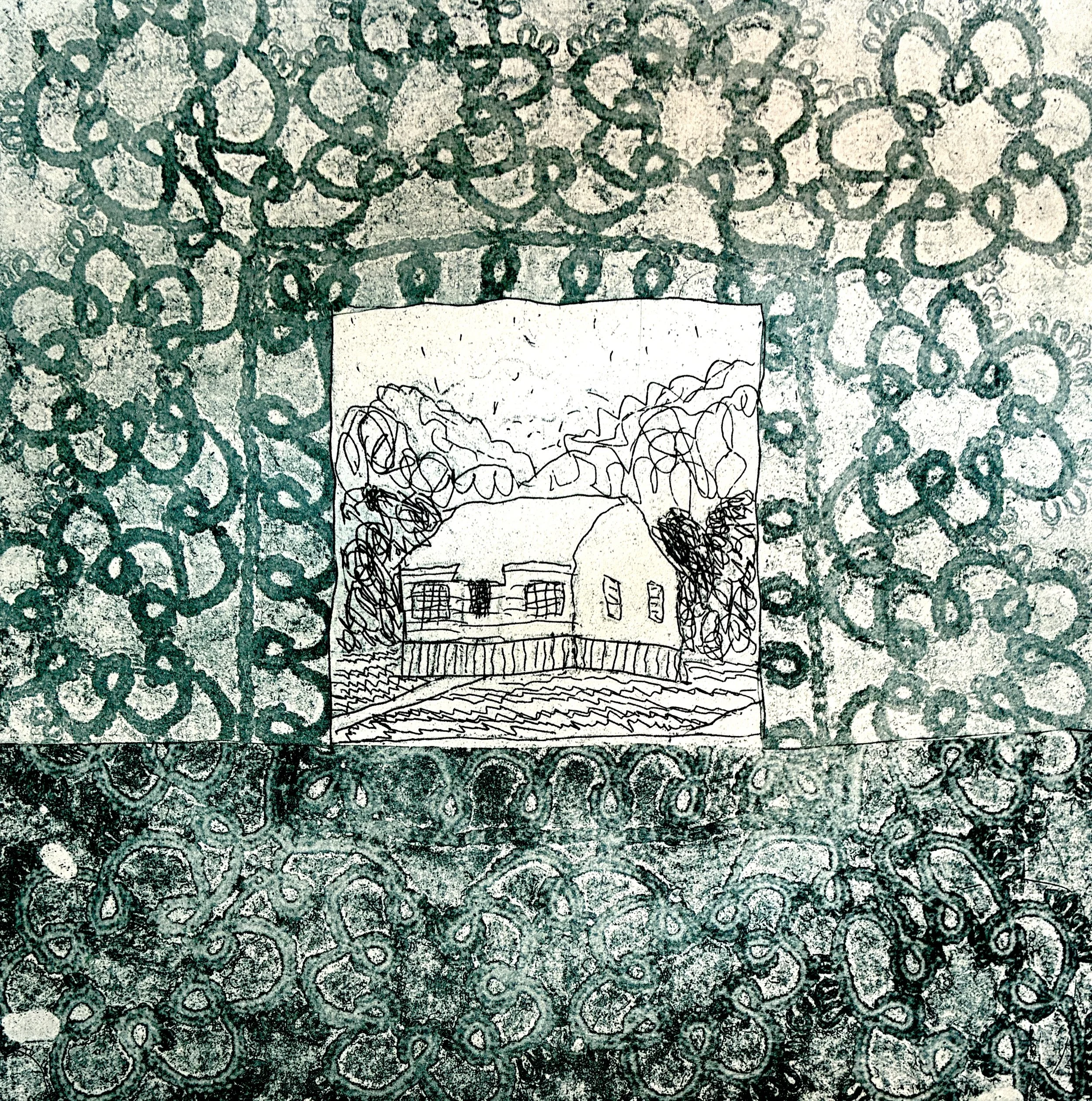 "Home" 6x6" etching. hard and soft grounds
