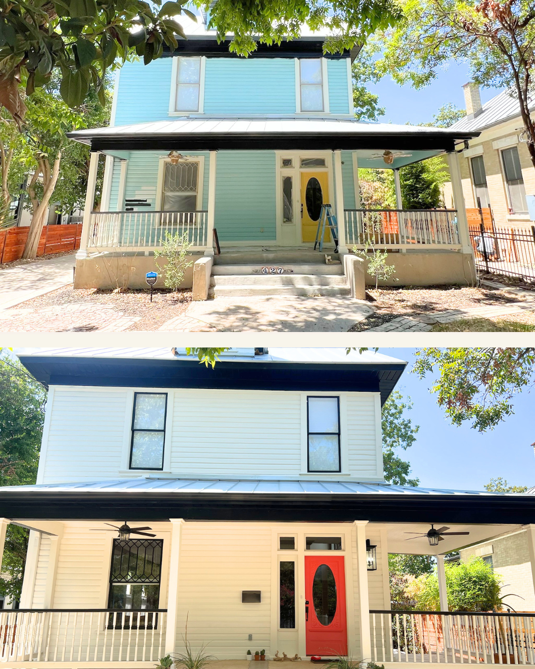 Professional exterior painting for a house