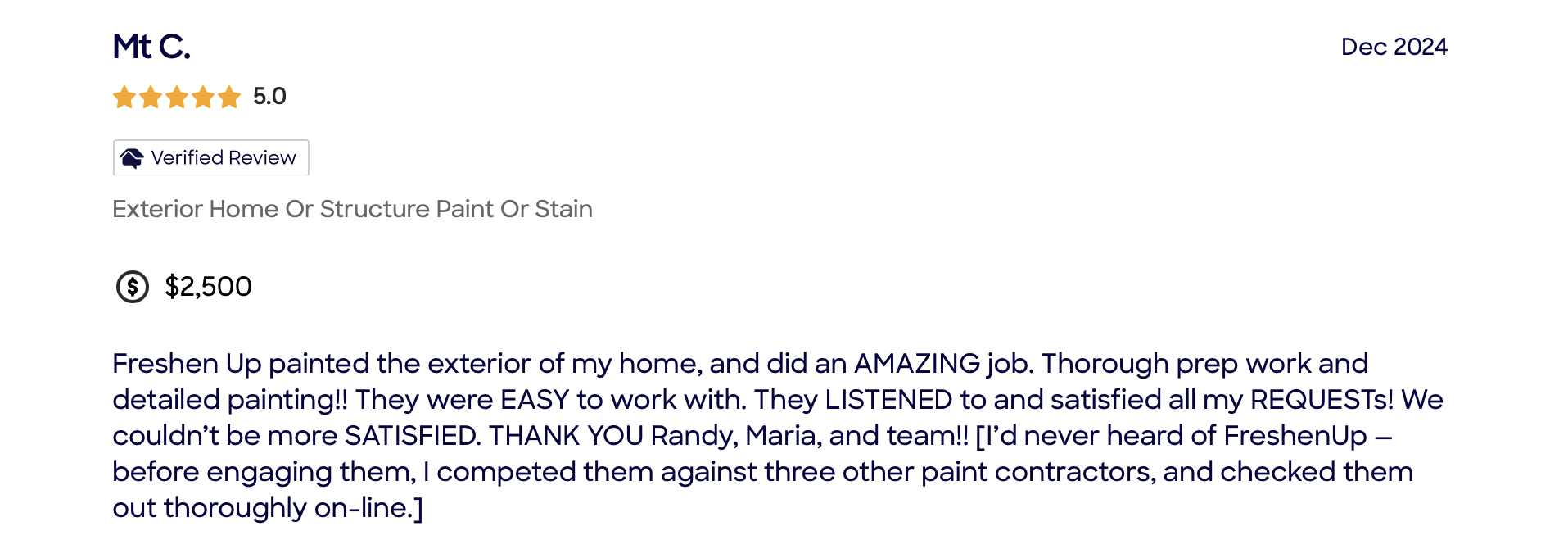 Client review