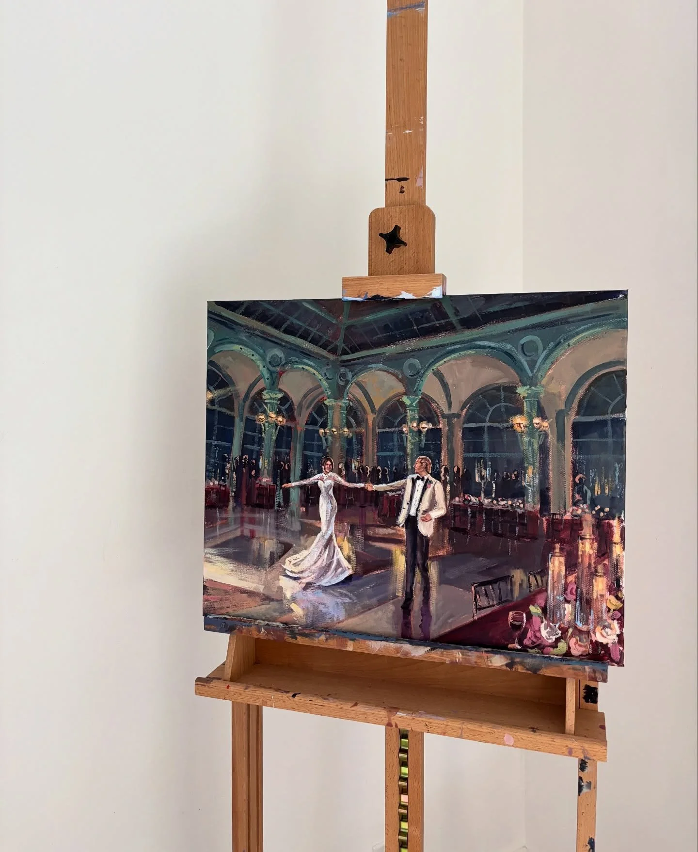 Said it before and I&rsquo;ll say it again &mdash; artificial lighting doesn&rsquo;t do live paintings justice. I was extremely happy with Mr. and Mrs. Stone&rsquo;s live painting last night when I left @flaglermuseum in Palm Beach, FL, but I was eve