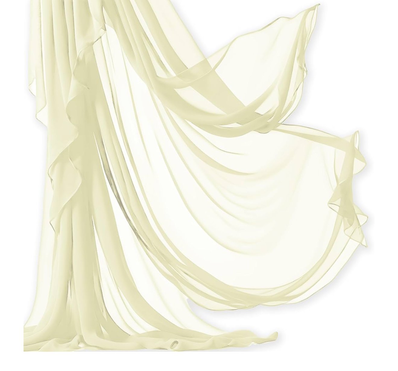 Sheer white curtain billowing gracefully