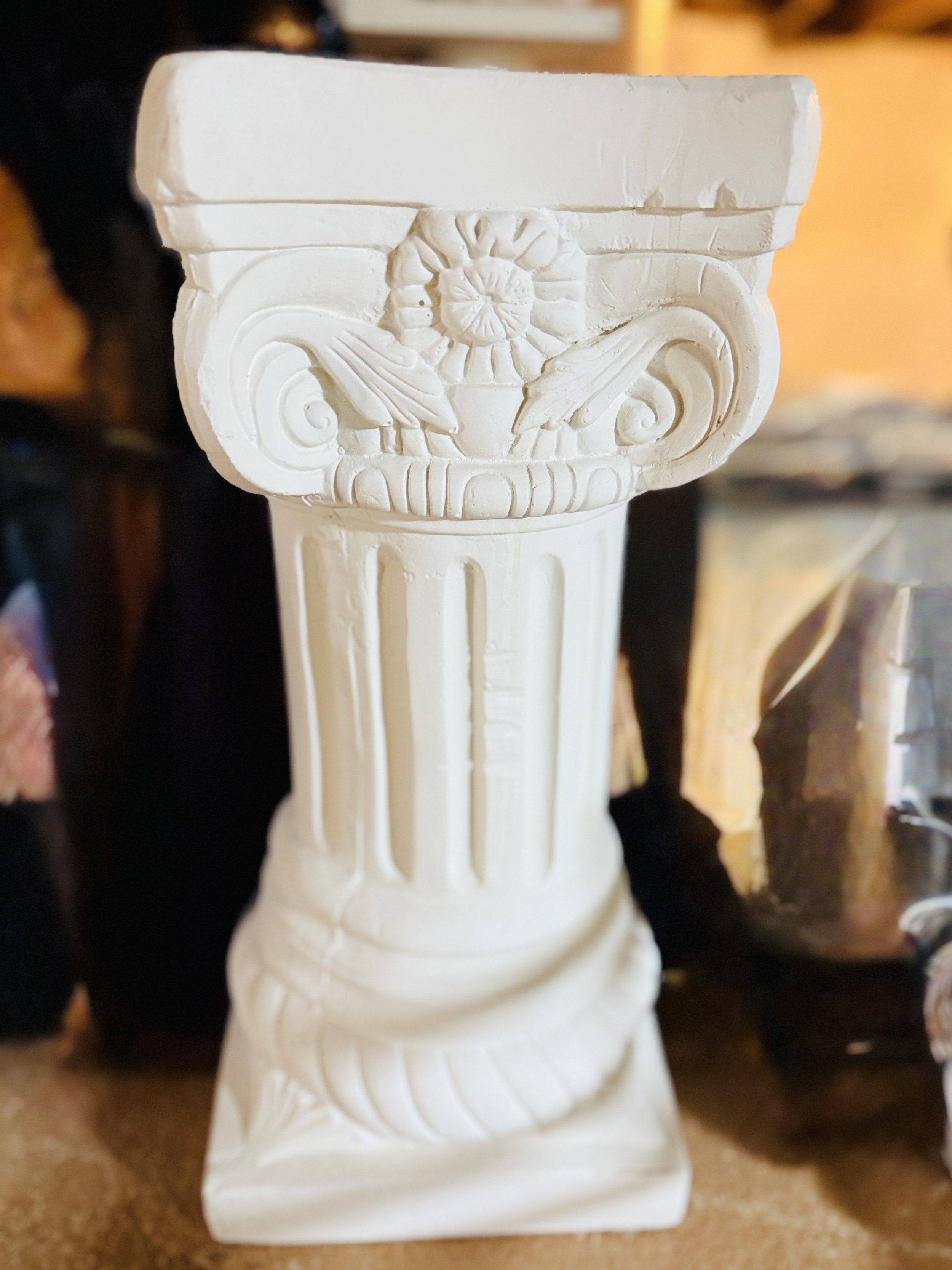 3 Foot White Column Pedestal $25.00 per piece rental