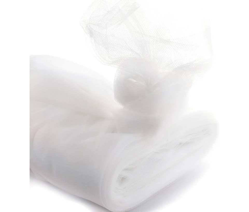White fabric Tulle Roll 54 Inch by 40 Yards (120 ft)