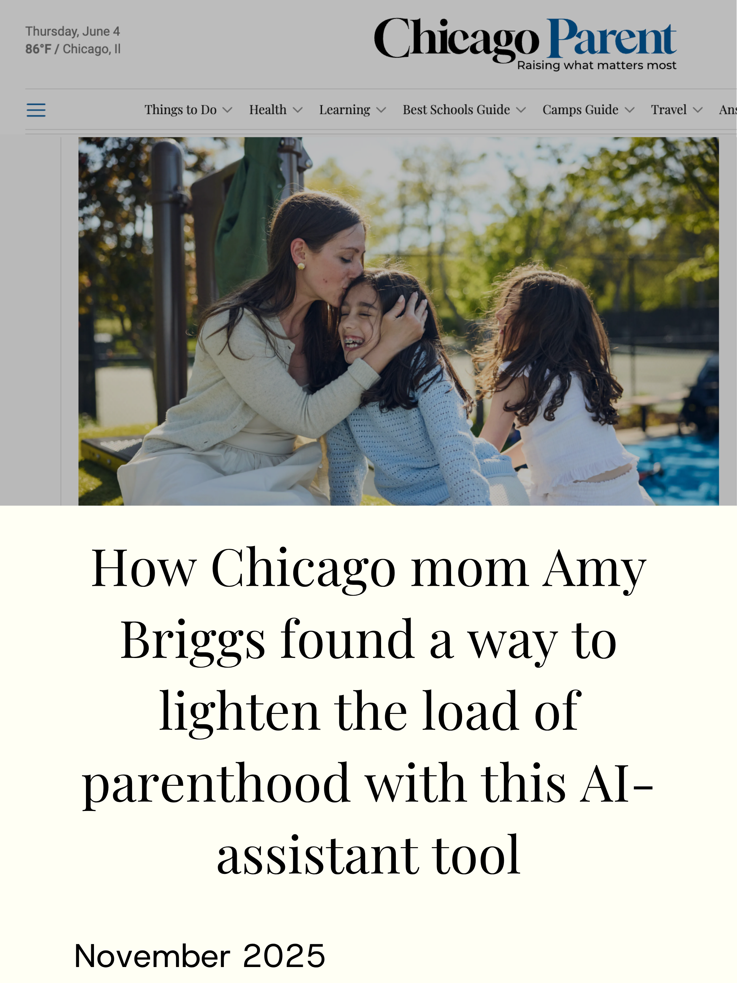 Amy Briggs, founder of Aviva, featured in Chicago Parent on lightening the mental load of parenthood