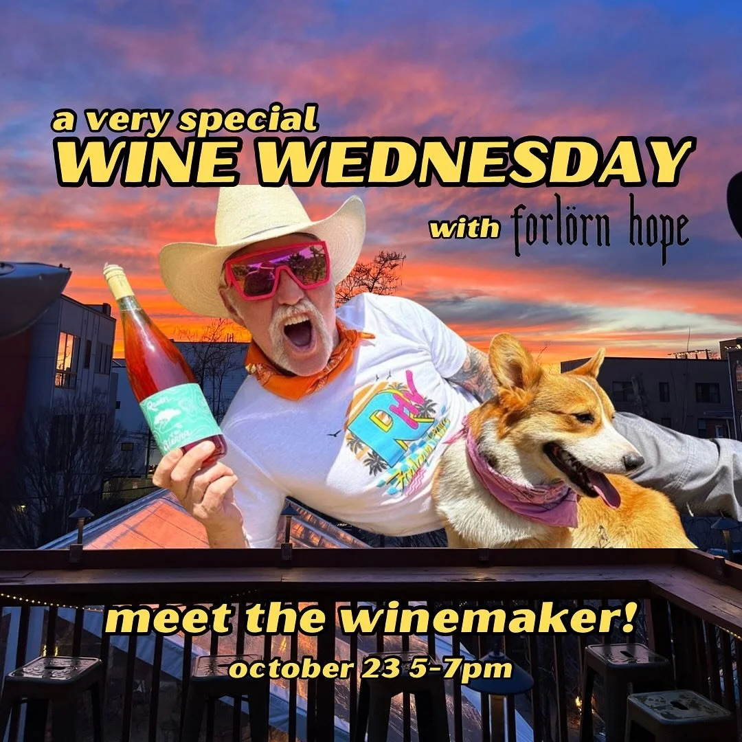 WE&rsquo;VE GOT TWO WINE WEDNESDAYS LEFT FOR THE SEASON, FOLKS! And we&rsquo;re sending this series off with a bang&mdash;and only pouring bangers for the rest of October (AND BEYOND)!

@mdrorick of @forlornhopewines is going to crash our regular sch