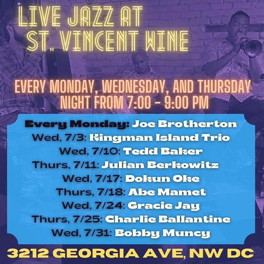 Welcome to JULY, friendos! If you&rsquo;re staying in town, consider this your official invitation to come hang with us for a night of jazz in the garden! Or, if day-drinking is more your speed, how about a boozy jazzy all-day brunch on the weekends?
