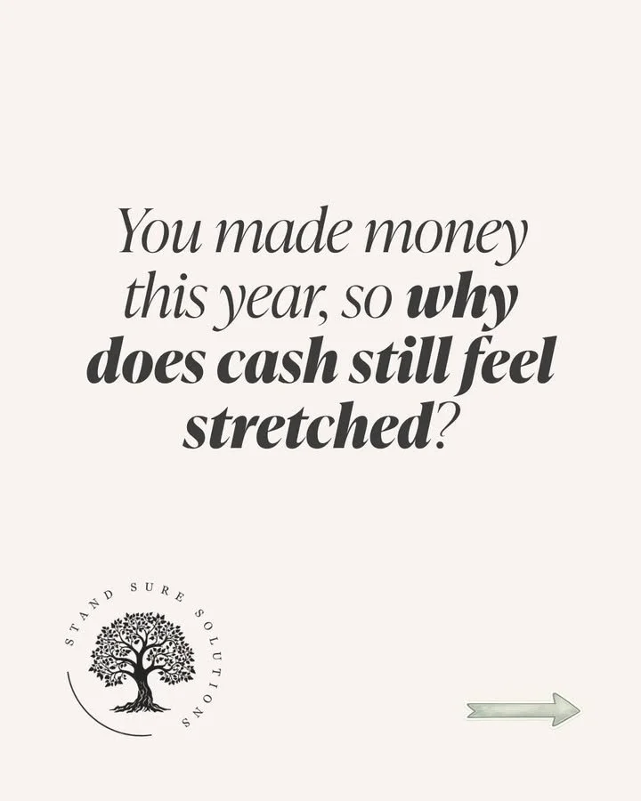 One of the most common things business owners say is:

&ldquo;I made more money this year, so why does it still feel stressful?&rdquo;

Revenue only tells part of the story. Cash flow tells the rest.

Taxes, subscriptions, expenses, debt, payroll, ir