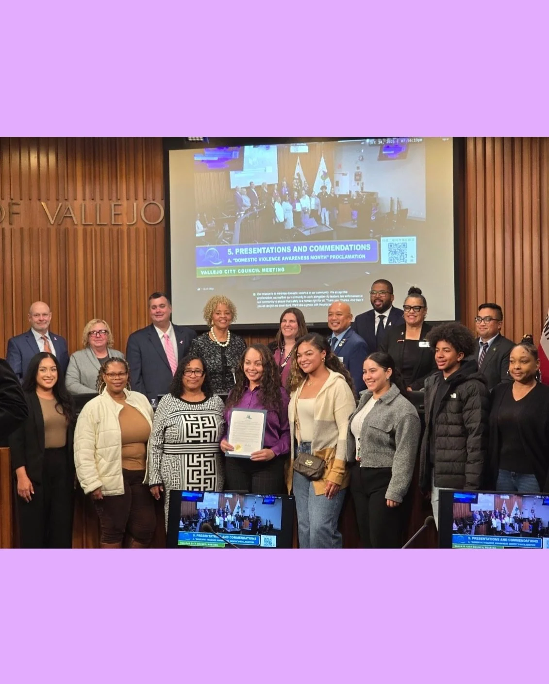 🌟 What an incredible moment for VEST and our community! 🌟

Tonight, we had the honor of accepting a Proclamation from the City of Vallejo in recognition of Domestic Violence Awareness Month. A huge thank you to the Vallejo Mayor&rsquo;s Office, @an