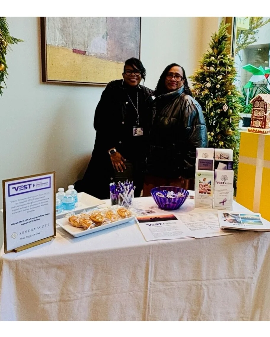 Our VEST advocates had a wonderful time tabling at Kendra Scott Walnut Creek today! 💜✨ Thank you to everyone who stopped by between 11am-1pm to show support.

There&rsquo;s still time to shop and support a cause! 🛍️
Shop online December 5-6 for the