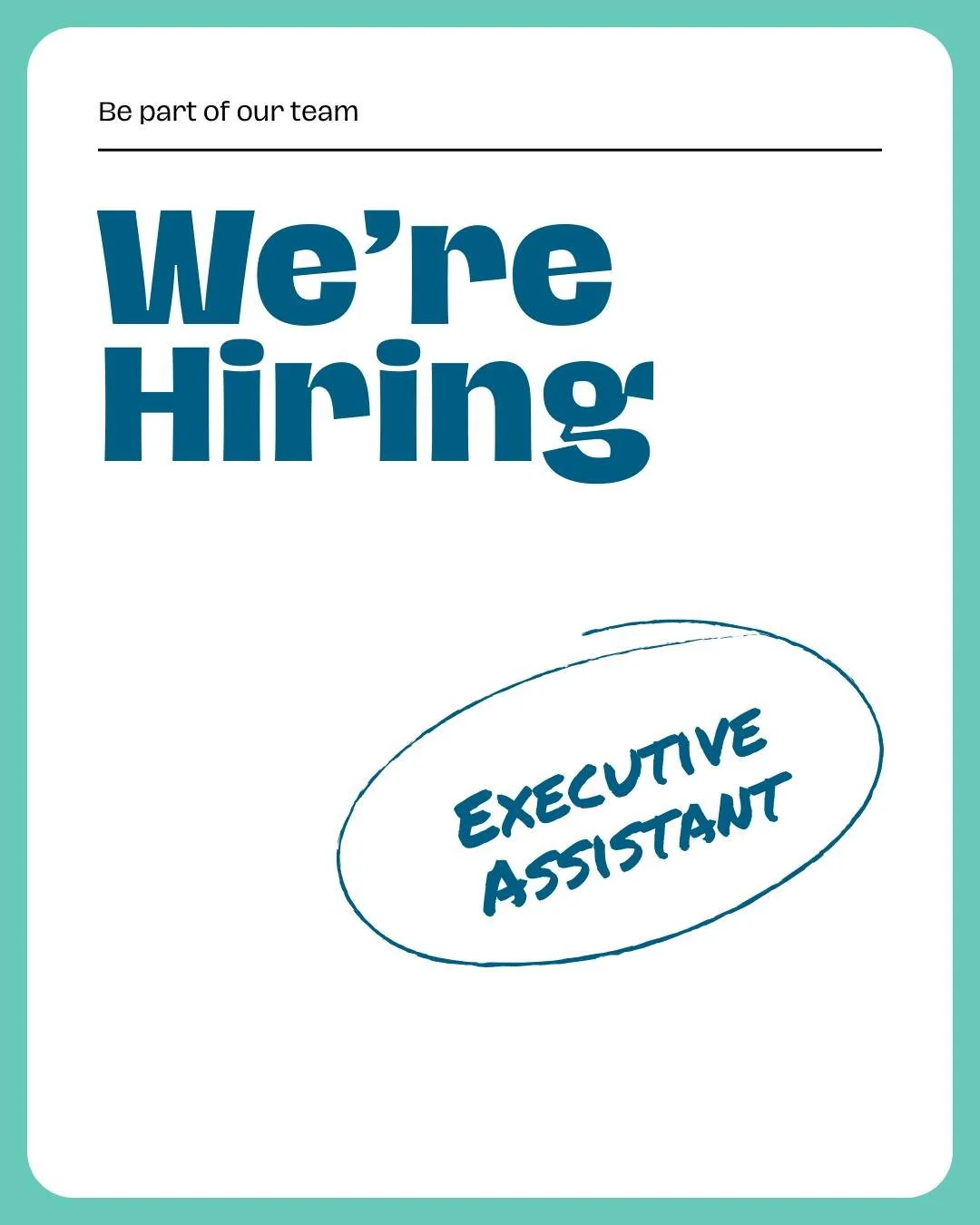 We're hiring for two positions! Learn more and apply ⤵️ 
Executive Assistant: https://lnkd.in/ggAkgVW5
Facilitator Certification Program: https://lnkd.in/gfYF2G3y

#hiringnow 
#contractor 
#freelance 
#joinourteam 
#nonprofitjobs