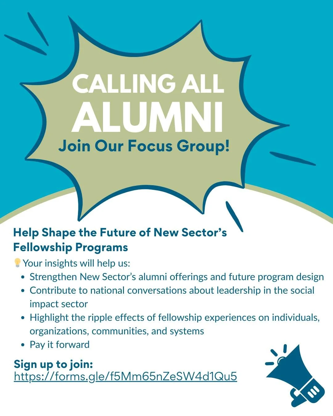 🌊 Every fellowship experience creates ripples. Now it&rsquo;s your chance to share your story and help shape what&rsquo;s next for New Sector programs. Alumni focus groups begin in October &mdash; and your voice will directly influence the future of
