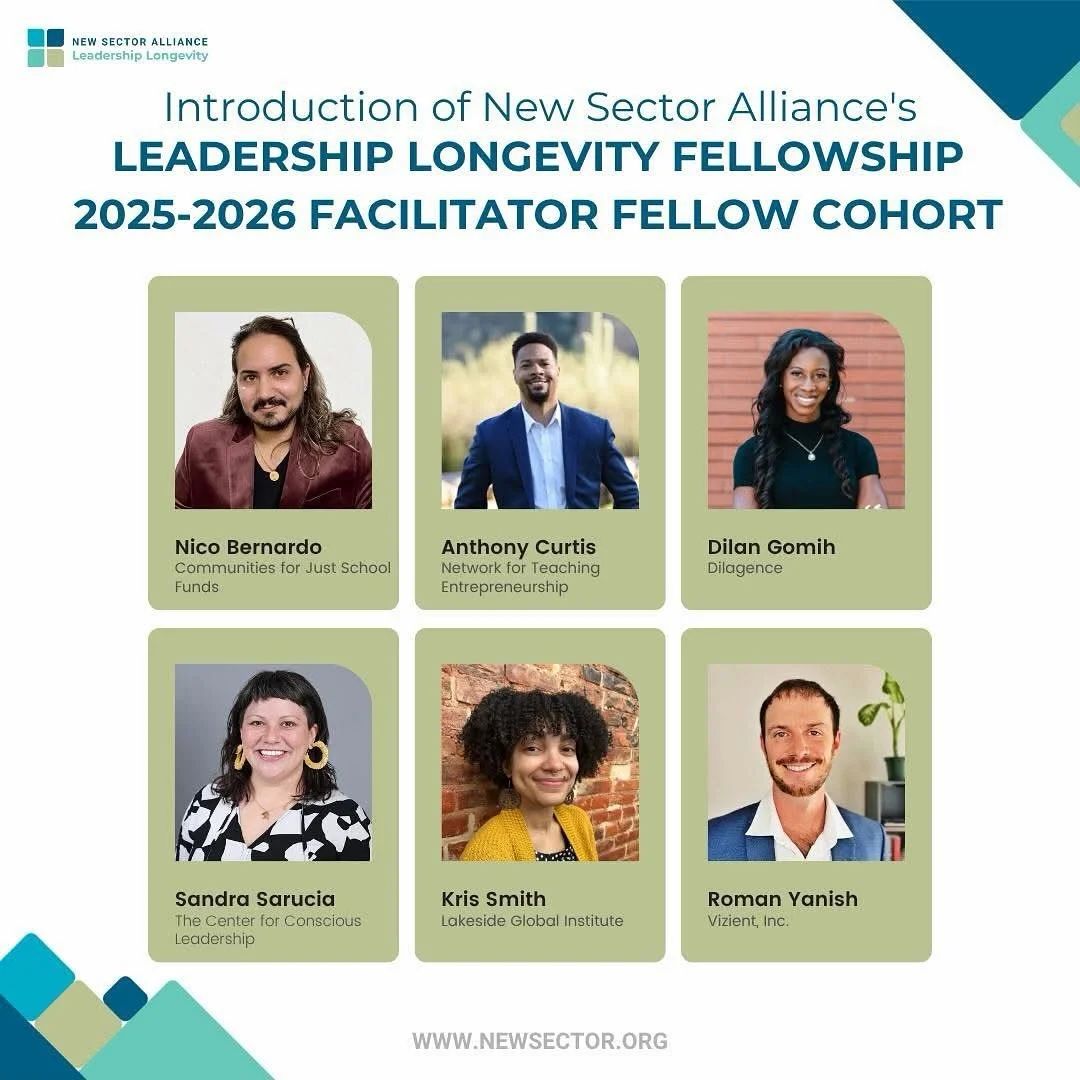 New Sector Alliance is excited to launch the 2025&ndash;2026 Facilitator Certification Program!

As part of this intensive hybrid experience, our cohort of six mission-driven leaders will participate in New Sector&rsquo;s Leadership Longevity Fellows
