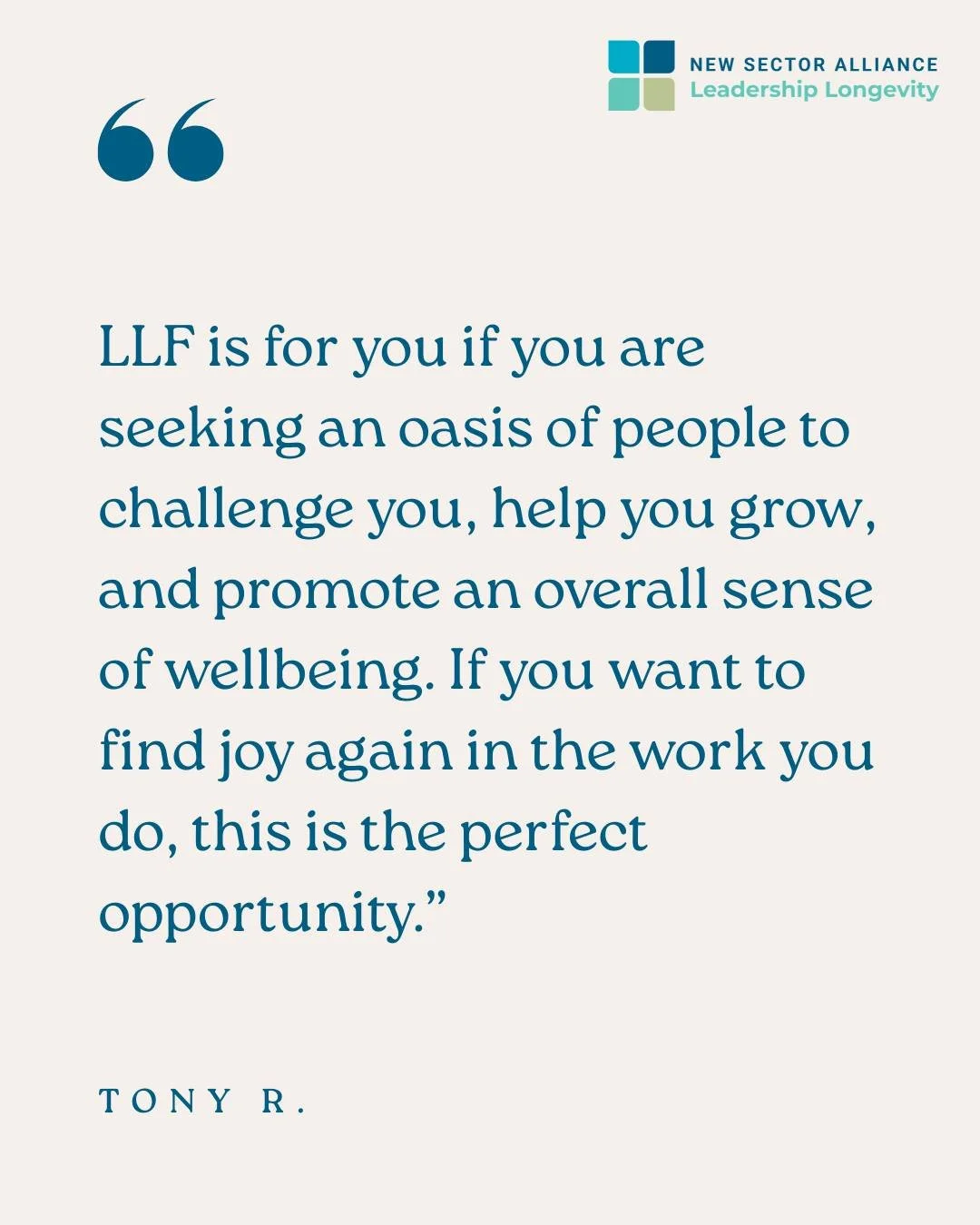 ✨ #thursdaytestimonial If you&rsquo;ve been feeling stretched thin, disconnected, or in need of community, this says it best. The Leadership Longevity Fellowship is more than a program: it&rsquo;s a supportive space to recharge, reflect, and rediscov