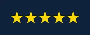 Five yellow stars pictured above a 5-star google review excerpt for Downy Home Remodeling