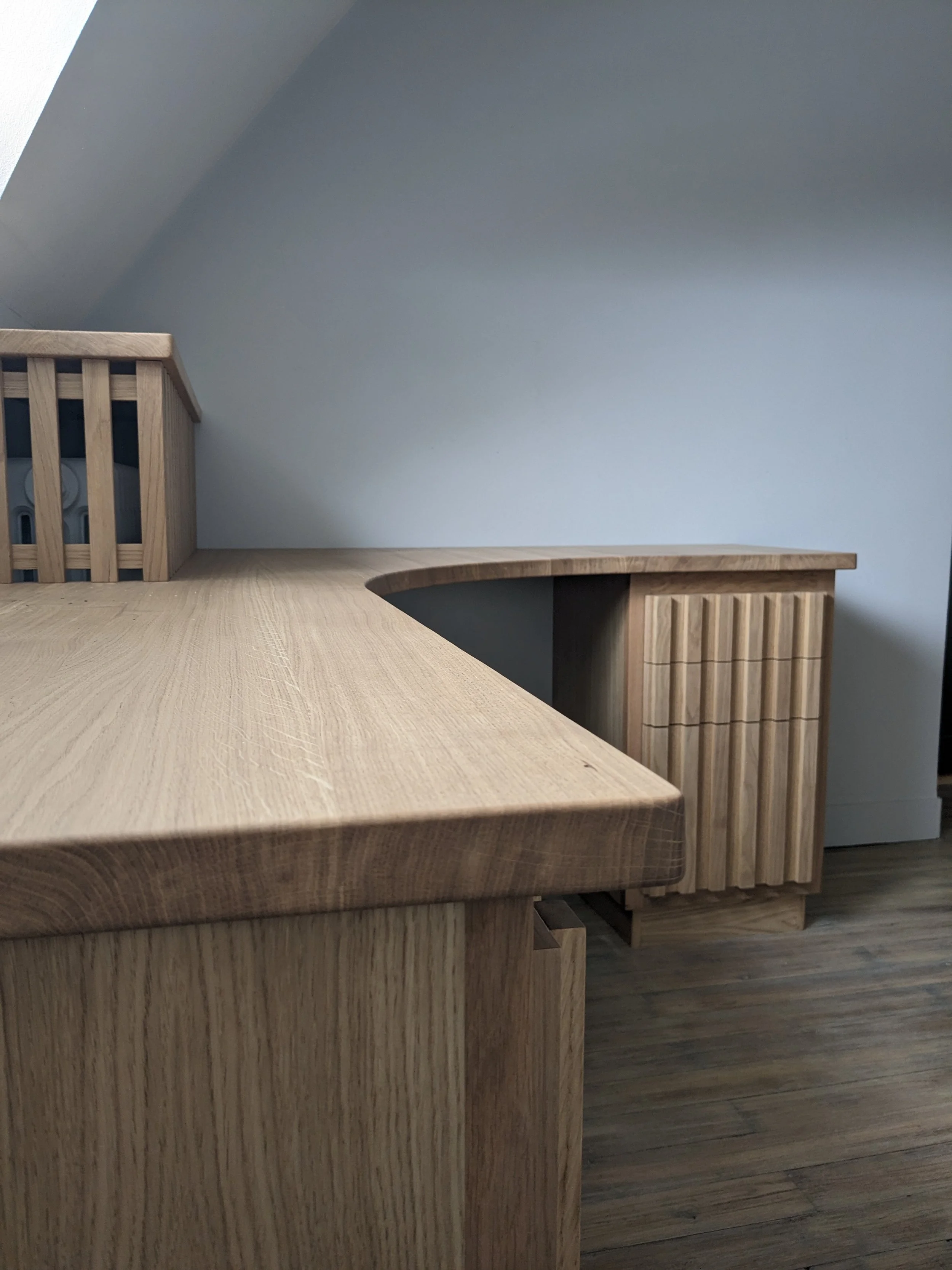 Bureau en chêne sur mesure