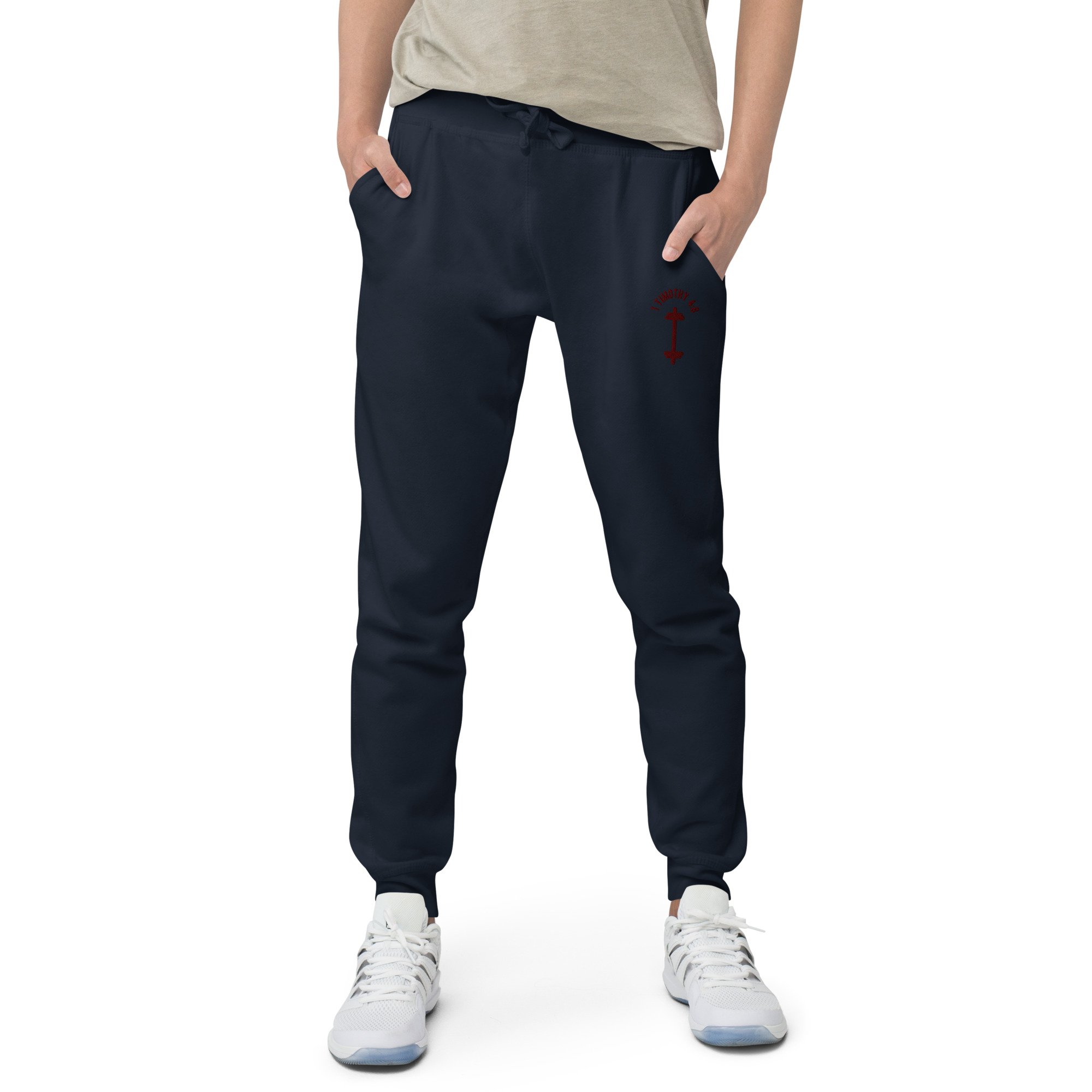 unisex-fleece-sweatpants-navy-blazer-front-673127a3dcae5.jpg