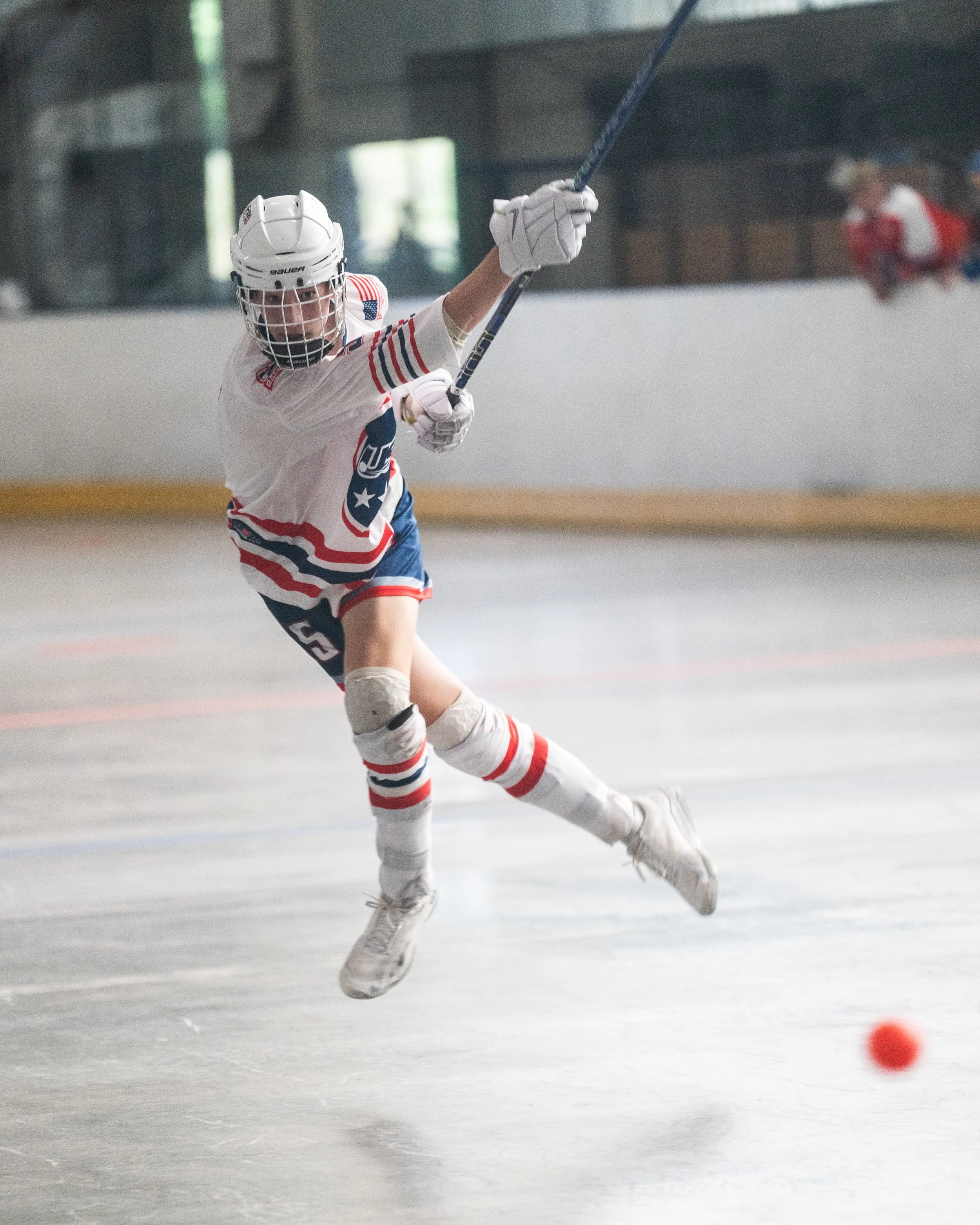 Joe Robb takes a leaping slapshot