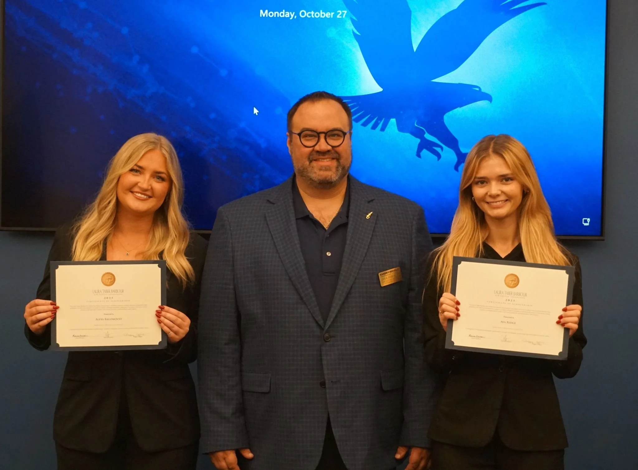10/27/25 - Scholarship Recipients from Embry-Riddle Aeronautical University.
