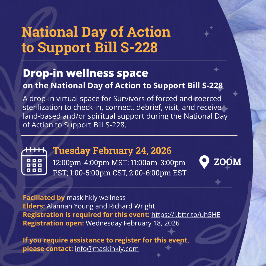 Drop-in Wellness Space: National Day of Action to Support Bill S-228