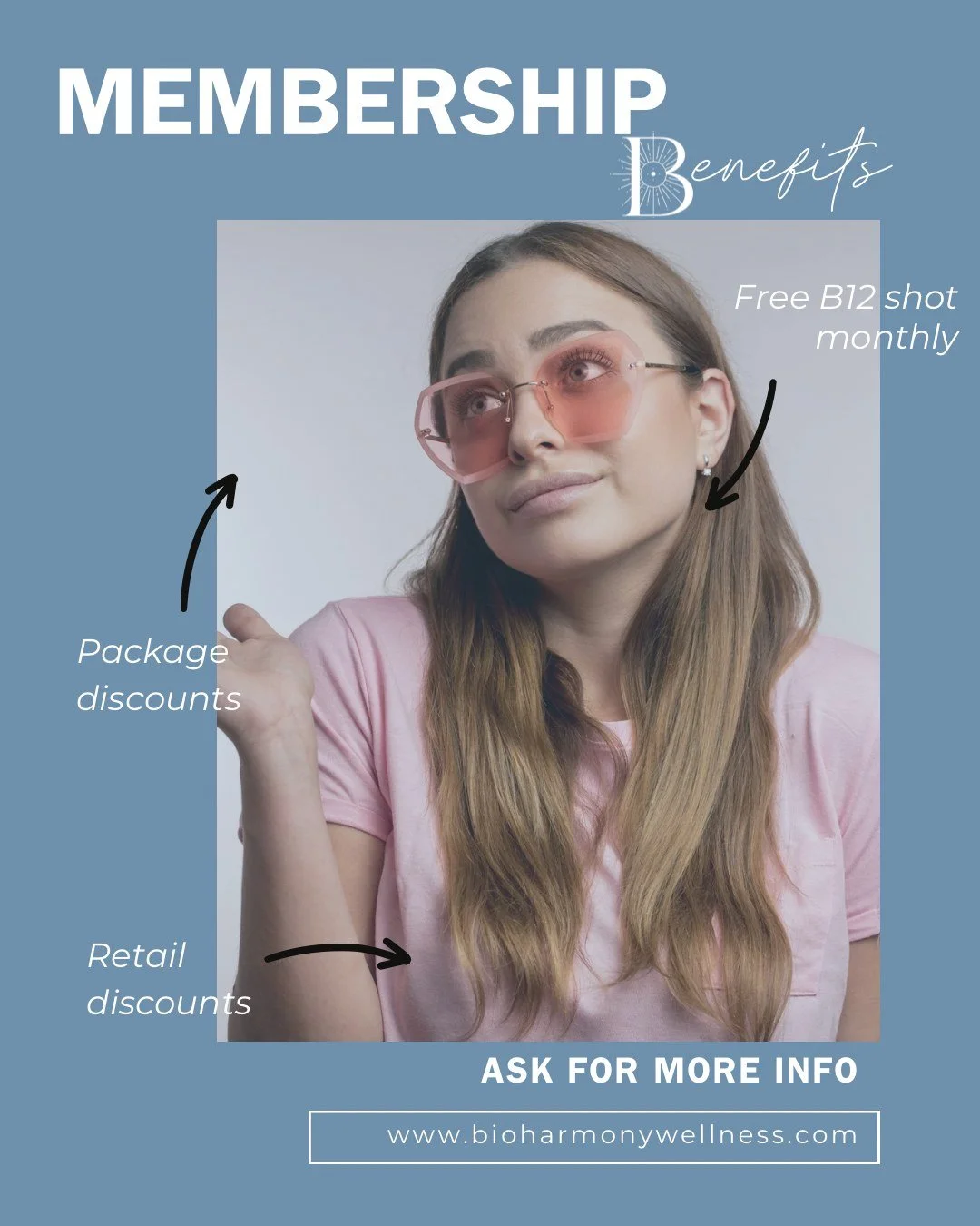 Did you  know we offer monthly memberships that provide discounts for all the services or products we offer?
.
.
#memberships #savemoney #tellmemore #overallwellness #antiaging