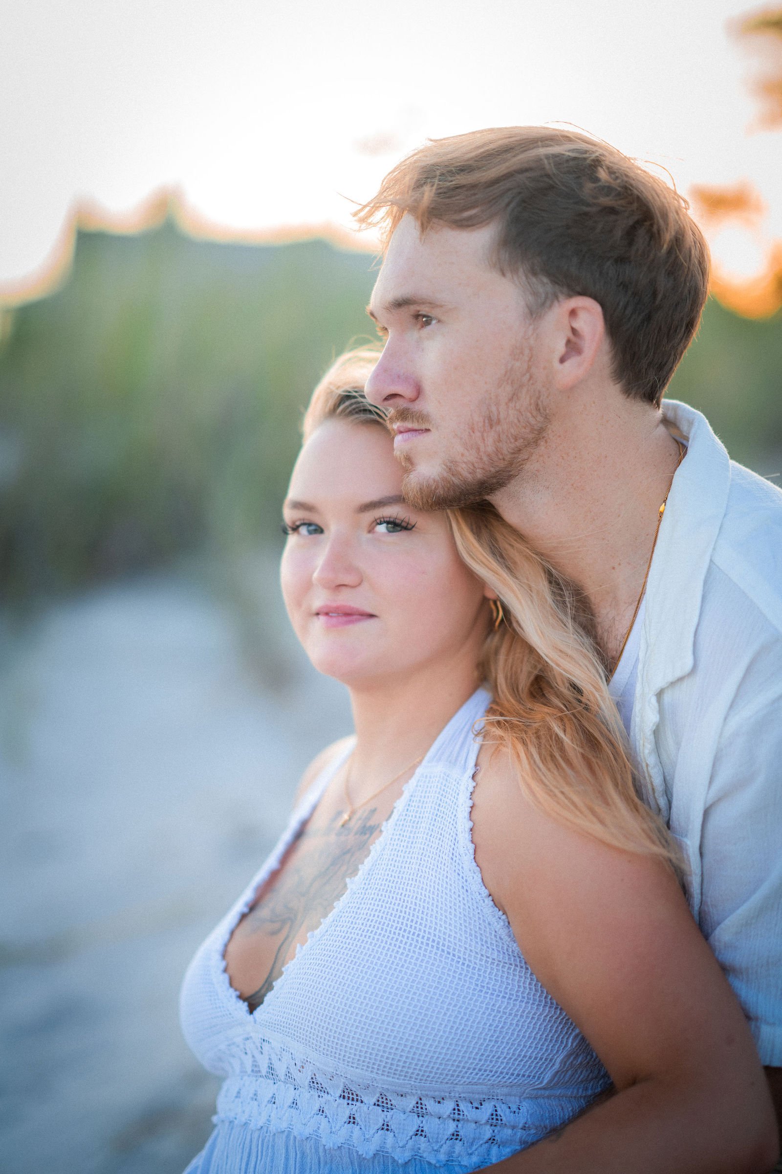 newly engaged couple posing in hilton head sc.jpg