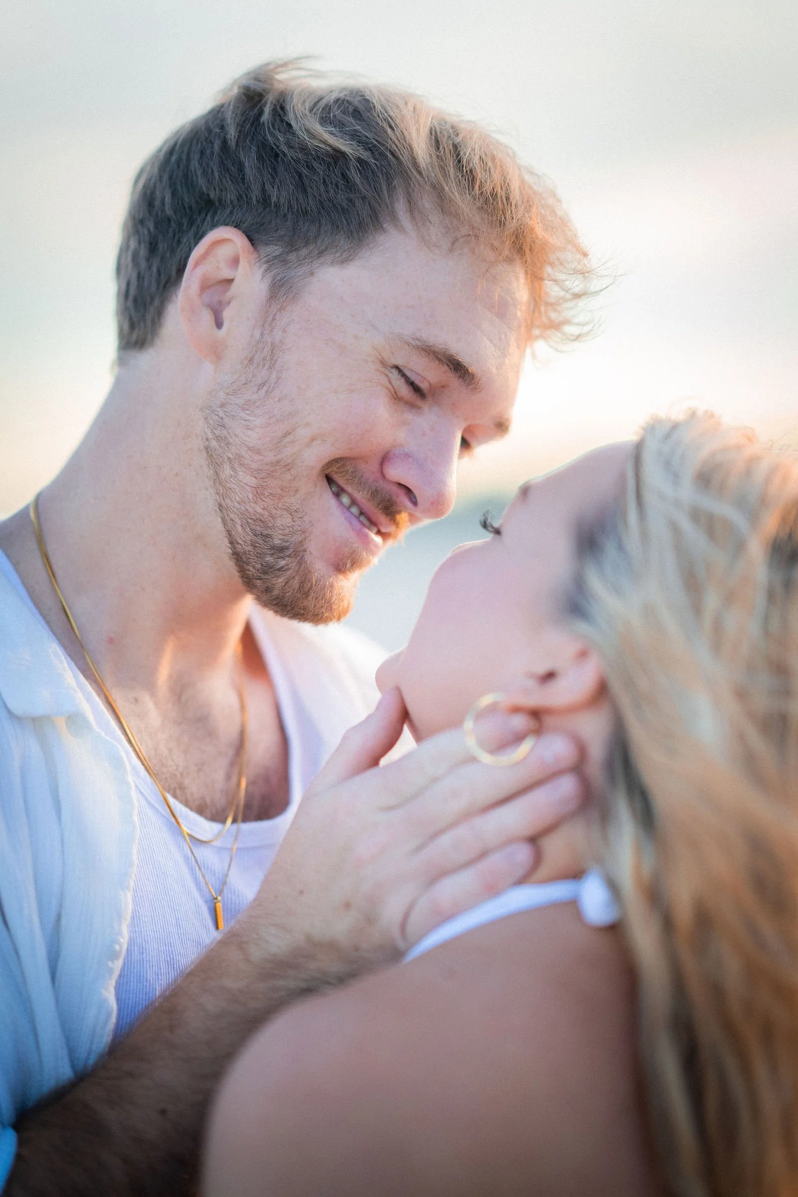 newly engaged couple close up shot. hilton head sc.jpg
