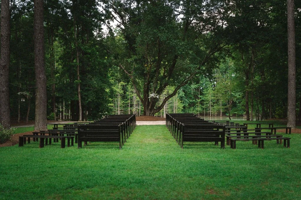 Couple engagement portraits in pine forest at Chande Pines Pembroke Georgia cinematic photography