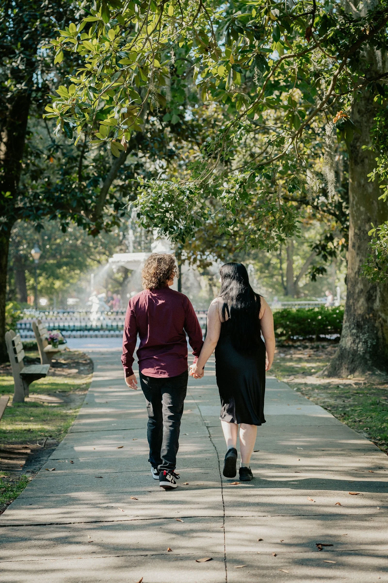 surprise engagement proposal forsyth park and fountain savannah ga.jpg