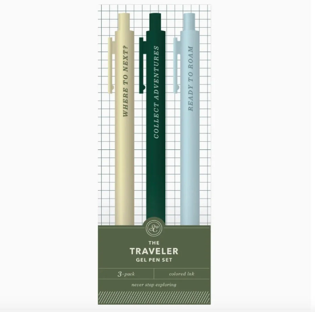 Put your thoughts in writing ✍️ Whether you're The Introvert, The Documenter, or The Always Tired &mdash; there's a pen set for that. A fun + functional gift for coworkers, book club friends, or anyone who prefers text over talk.
⠀
🖊️ 3 gel pens per