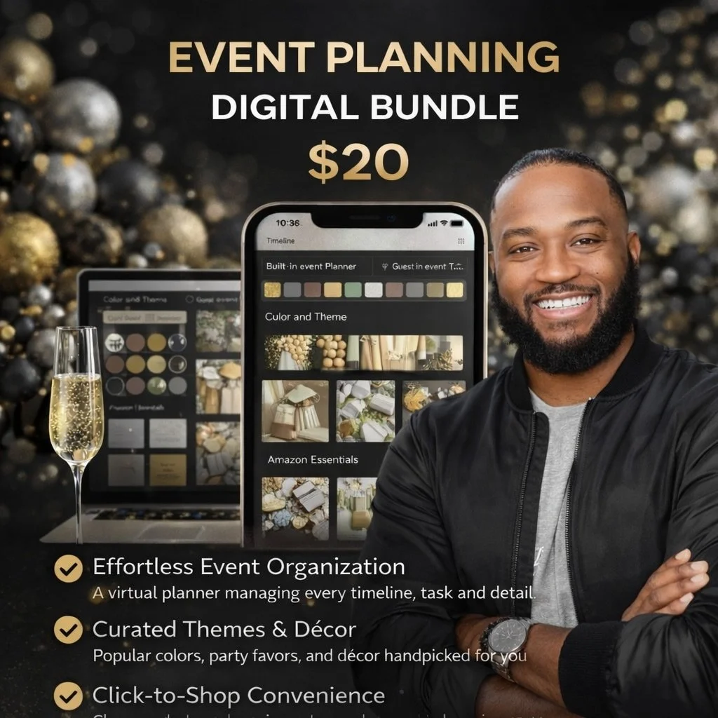 Doing a DIY event but wishing you had someone to guide you through it?

This Event Planning Digital Bundle is for anyone who wants to plan their own event but still needs structure, clarity, and reassurance along the way. It gives you the same suppor