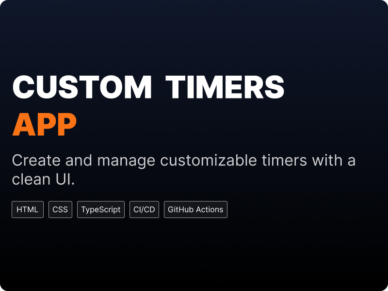Custom Timers App