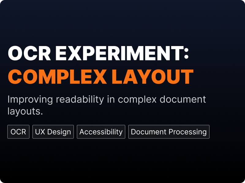 OCR Experiment Complex Layout