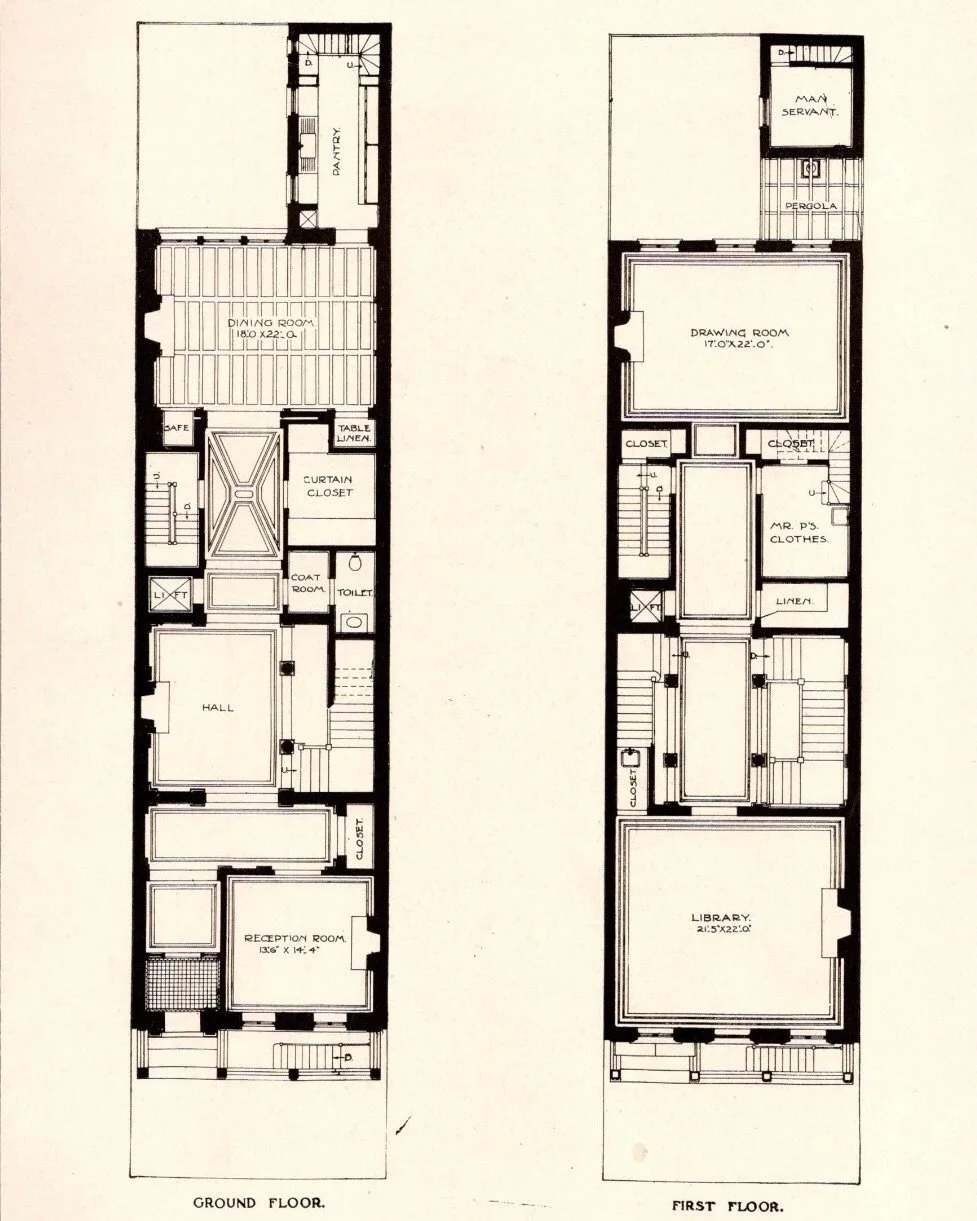 On the Market:: 1903 Colonial Revival Townhouse designed by Robert Burnside Potter.⁠ Following the Vanderbilt&rsquo;s commissioning Richard Morris Hint to create their Fifth Avenue Petit Chateau, continental European styles became all the rage in New