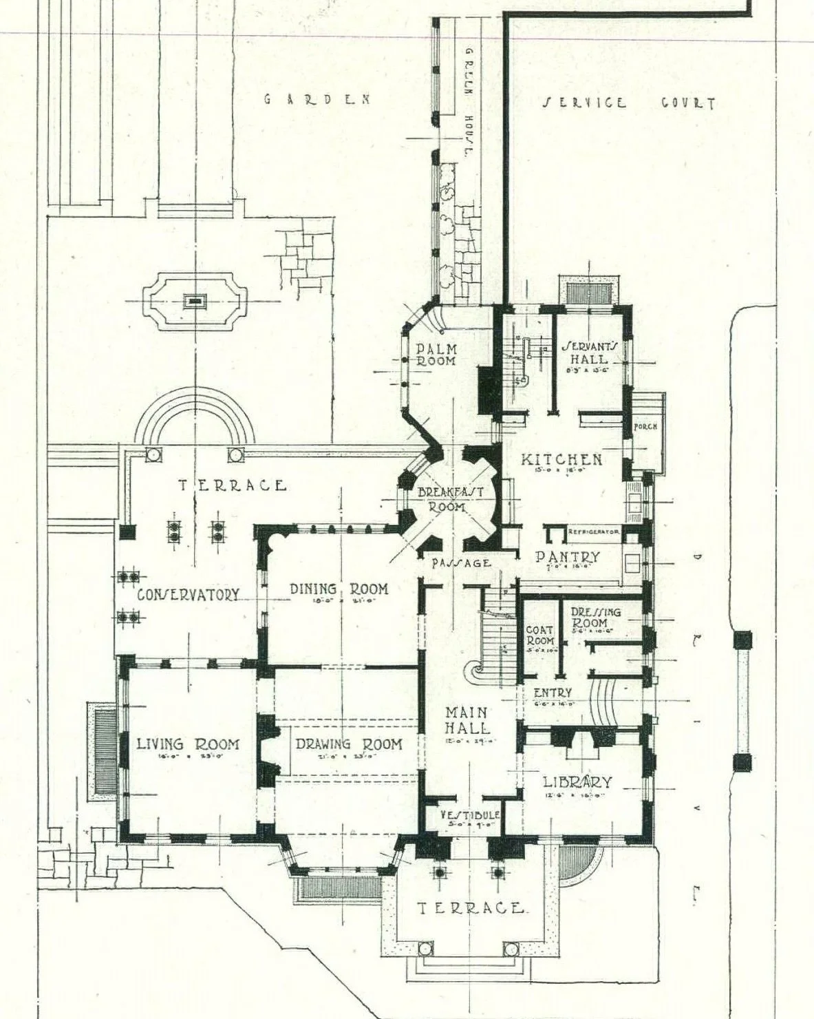 ⁠Happy Floor Plan Friday!⁠
⁠
Located in Detroit, Michigan, the Fisher Residence is a prime example of the exhuberant Italian Renaissance Revival style. ⁠The home&rsquo;s street-facing facade is sheathed in stone and centered on the front door and the