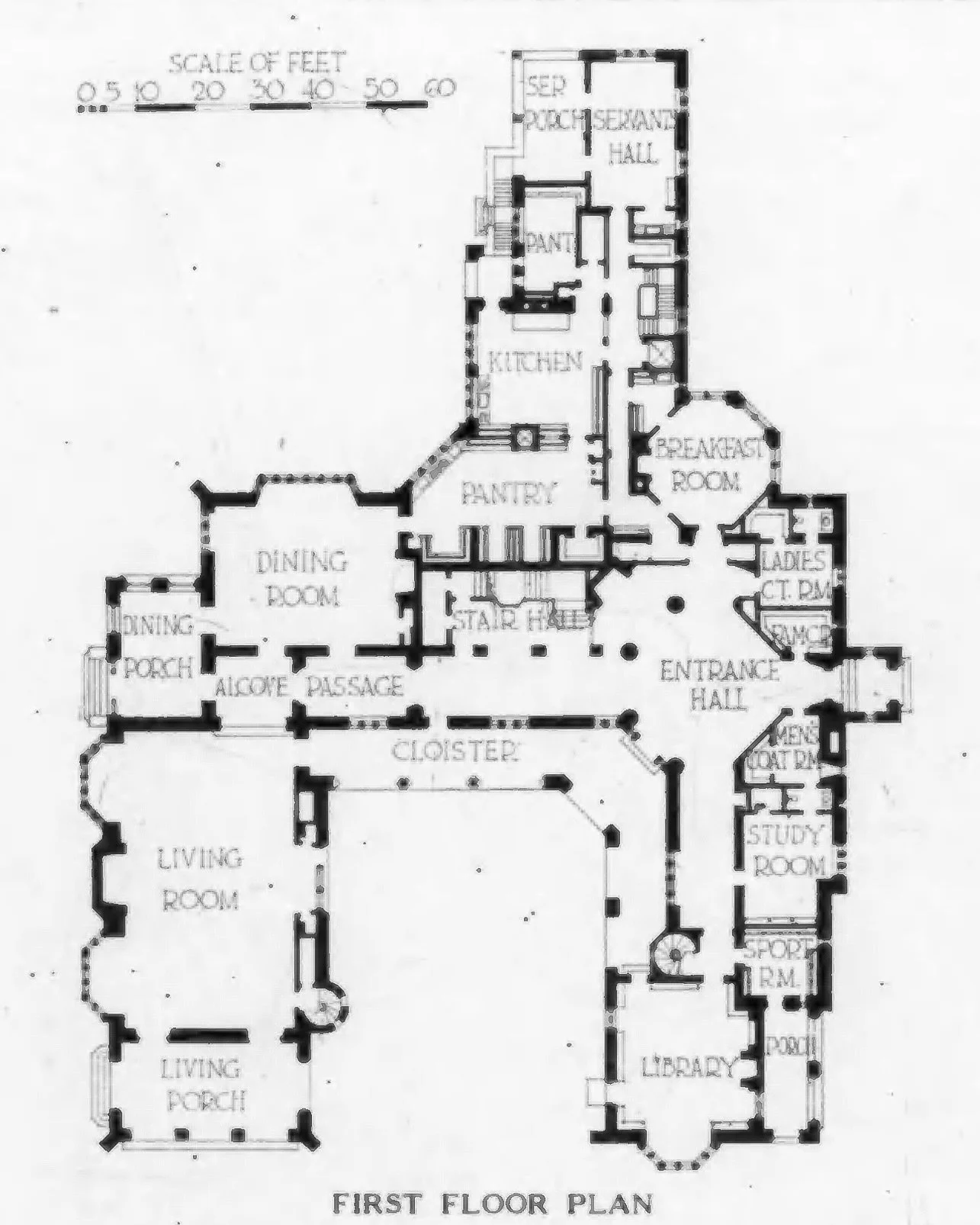 Happy Floor Plan Friday!⁠
⁠
Today we have an especially tantalizing floor plan for Penwood, the Tudor Revival Residence of Mr. and Mrs. Carll Tucker, Esq.⁠ in Mount Kisco, New York⁠. The home boasts an expansive floor plan resembling a football goal 