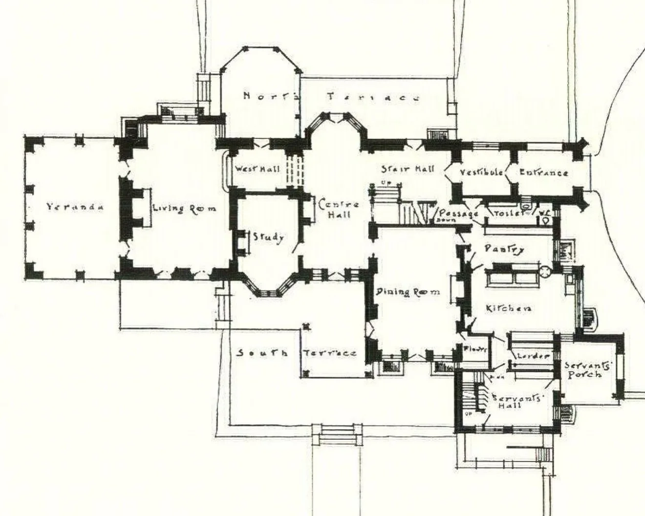 Happy Floor Plan Friday!⁠
⁠
⁠Completed in 1914, the Townsend residence reveals Philadelphia-based architects Eyre &amp; McIlvaine⁠&rsquo;s deft understanding of the en vogue English Arts and Crafts style promoted by architects such as C. F. A. Voysey