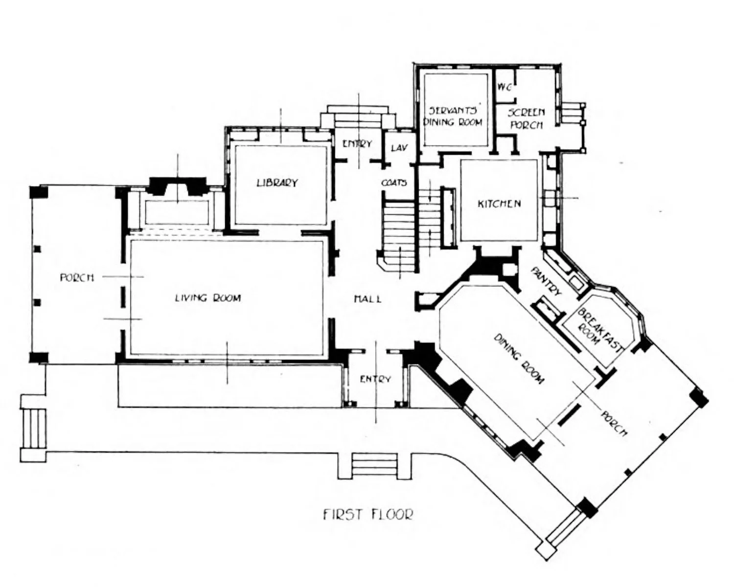 ⁠In their earliest years together, Marston and Van Pelt⁠ would become renowned for their Arts and Crafts style homes, such as the 1913 Residence of Mr. and Mrs. ⁠Henry Newby, Esq. The home was constructed by John H. Simpson as the first house for the