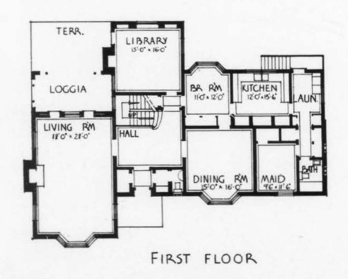 Happy Floor Plan Friday!⁠
⁠
As a special edition of Floor Plan Friday, we&rsquo;re taking a quick breather from our regular Marston, Van Pelt et al. programming to take a look at a Georgian-influenced Colonial Revival style home designed by architect