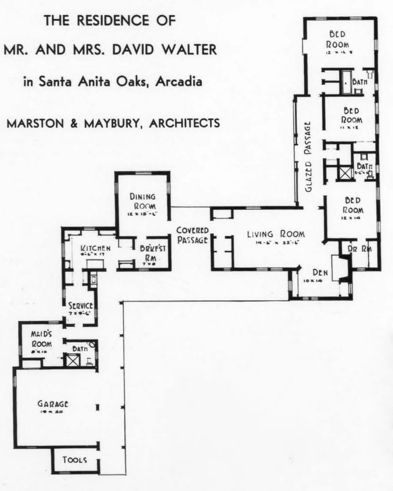 ⁠Happy Floor Plan Friday!⁠
⁠
B⁠y the second half of the 1930s, the Ranch style was set firmly into the vocabulary of Southern California architecture. Down in San Diego, architectural designer Cliff May drew inspiration from adobe ranch homes and the