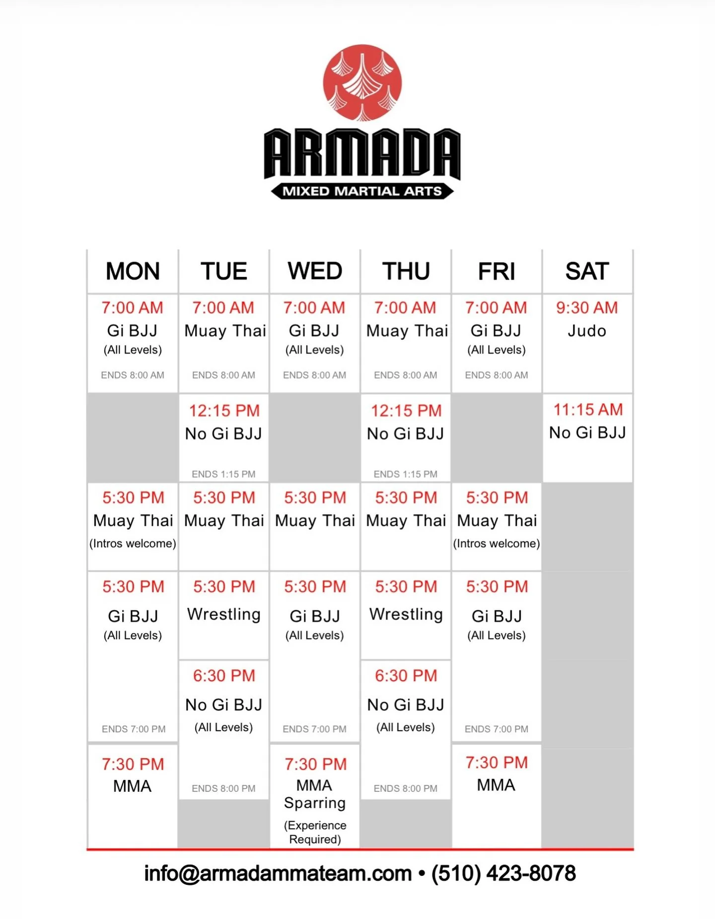 New schedule updated 🫡. Starting this week we will make few changes regarding the Jiu Jitsu program. All Evening classes are all levels (and morning) for now and are 90min sessions. This will give us much more time for us to drill and also to spar. 